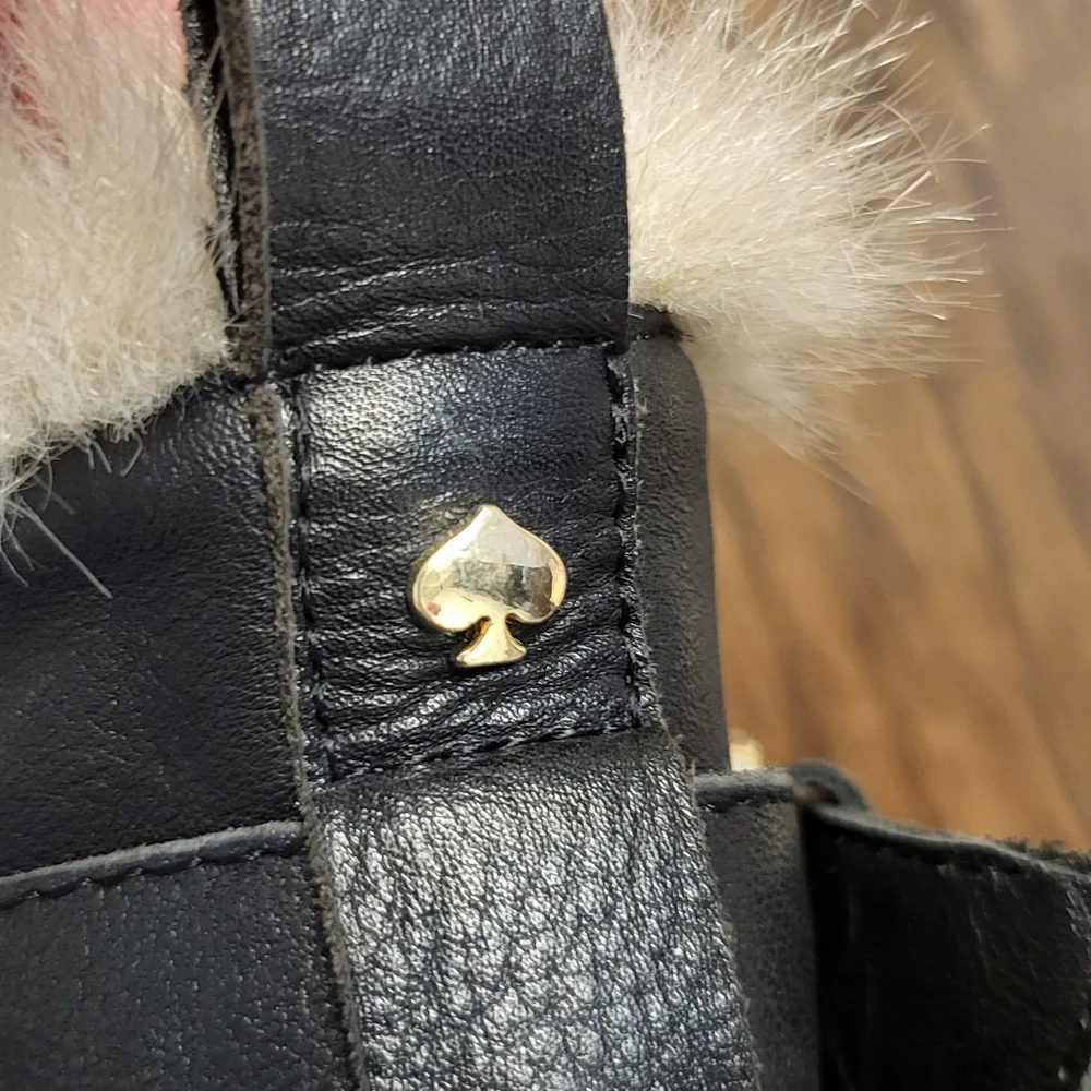 Kate Spade New York Black Tay Wedge Bootie Buckle Accent Side Zip Size 7.5